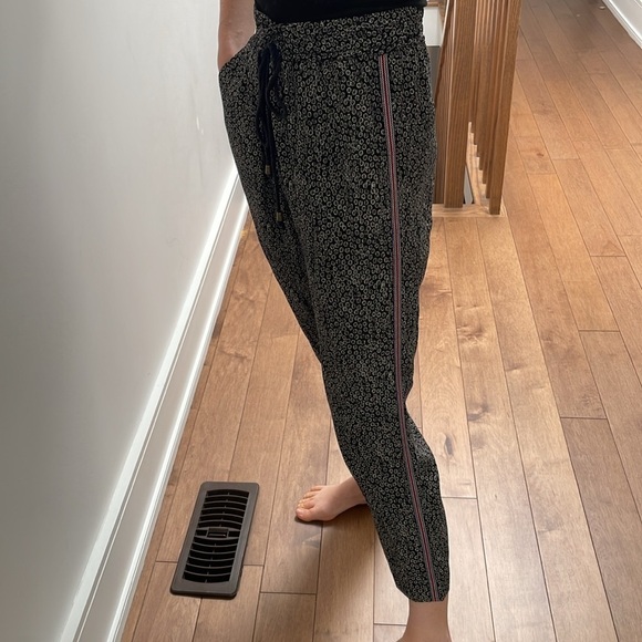 Anthropologie Ett Twa Track-Striped Joggers pants Flower Printed size S - Picture 6 of 12